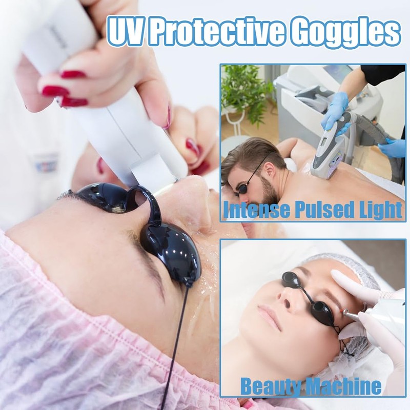 Pack of 4 UV Safety Glasses, Solarium Glasses, Professional Eye