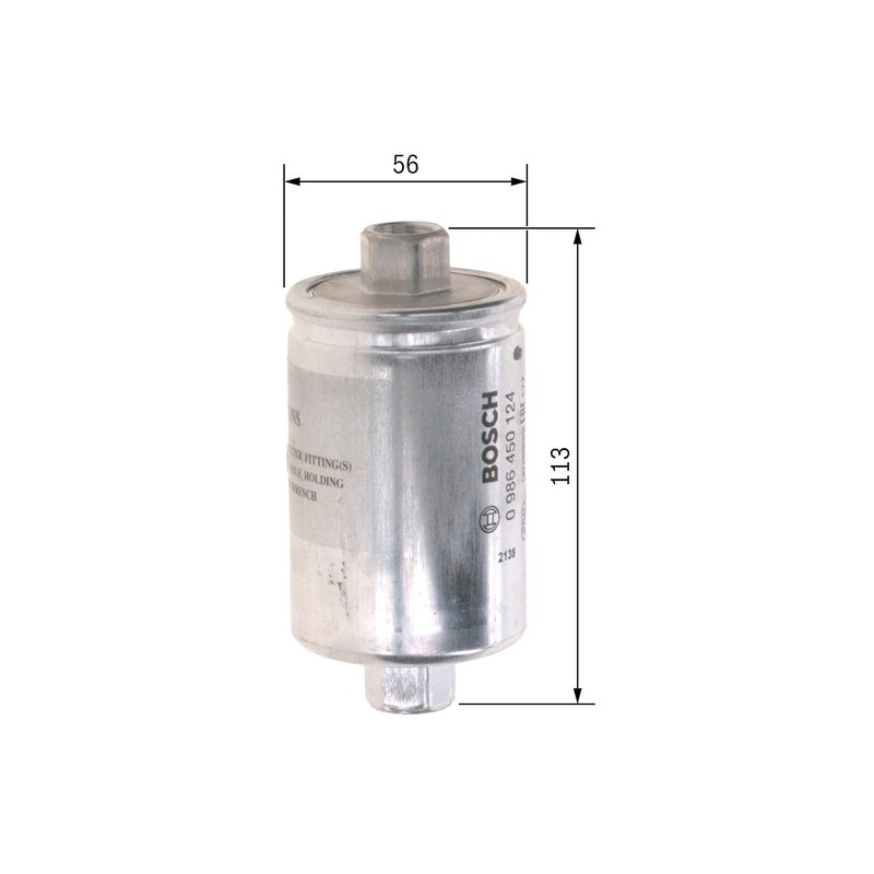 Bosch F0124 Car Fuel Filter - Separates Particles from Fuel