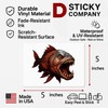 Aggressive Piranha Fish Decal Sticker – 5 Inch Vicious Red