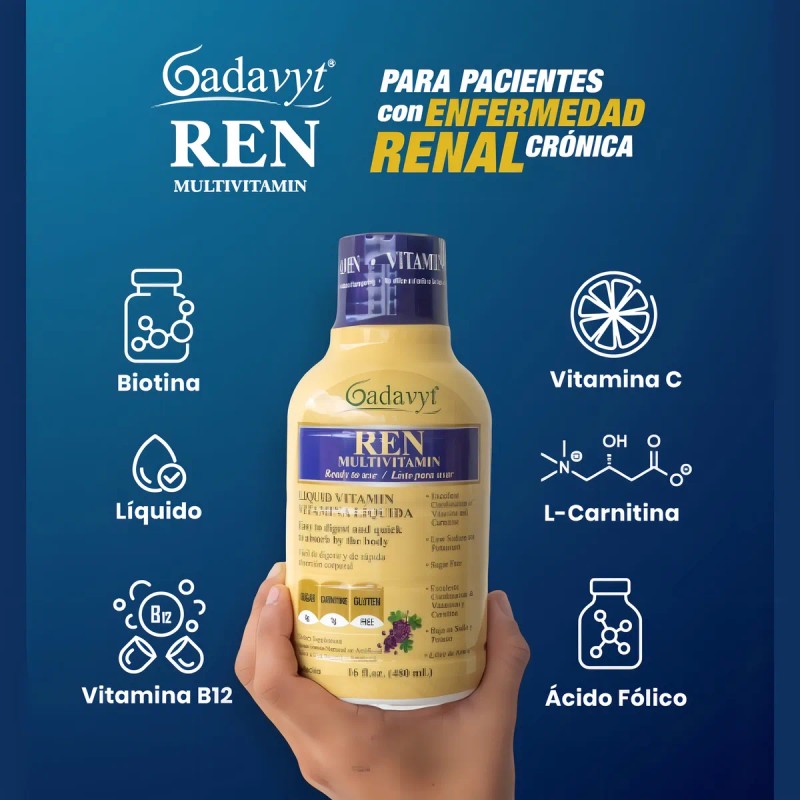 Gadavyt Renal Vitamin Liquid 16 Oz (480 Ml) Sabor Uva