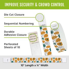 500 WristCo Plant Tyvek Wristbands for Events – Security Cuts & Tamper-Proof Design to Prevent Reuse – Premium-Grade Bracelets for Hospital & Medical ID, Party & VIP Identification