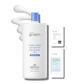 MAKEP: REM Protección solar UV Defense Me Blue Ray Sun Fluid 200 ml / 6.76 oz líquidas, crema humectante o limpiador de 20 ml y Whamisa Tóner orgánico