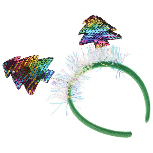 Healvian Christmas Tree Headband for Xmas Accessories Lightweight Holiday Hairband