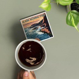 Acadia National Park, Maine, Mount Desert Island (Absorbent Ceramic Coaster, Single, Cork Back, Kitchen Table Decor)
