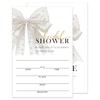 Pearl Bow Bridal Shower Invitations, Engagement Wedding Invitations, Fill-in Style