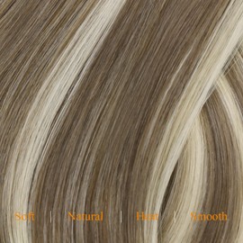 Easyouth Clip-In Real Hair Extensions, Blonde Real Hair Clips, Light Brown Highlight Platinum Blonde Extensions, Clip-In Remy Human Hair, Double Wefts, 7 Pieces, 30 cm, 70 g, #P8/60