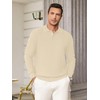 Hardaddy Men's Knit Polo Shirts Long Sleeve Button Up Pullover