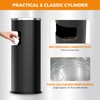 BEAMNOVA Outdoor Trash Can with Lid Black Stainless Steel Commercial