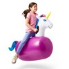Hearthsong Hop N Go Inflatable Unicorn Riding Bouncy Hopping Toys