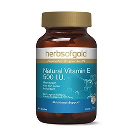 Herbs of Gold Natural Vitamin E 500IU 100 Capsules, 100 count