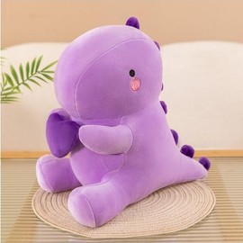 Cute Cartoon Dinosaur Design Plush Toy with Holding Heart,Soft Cartoon Animal Stuffed Toy, Sweet Romantic Birthday Gift, Home Bed Sofa Decorations, Summer Gift sprunkies plush cute girly gifts plushies:_Lilac