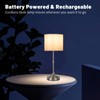 baishezhuan Cordless LED Table Lamp,Portables Fabric Shade Desk Lamps, 5000mAh