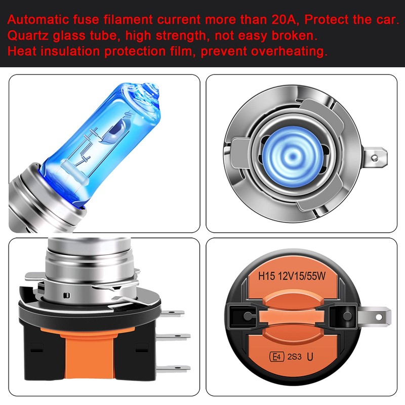 DZG - H15 Halogen Bulbs - 12V 15/55W Headlight Daytime