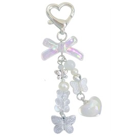 cioatu Cute Keychain Aesthetic Y2K Keychain Accessories Heart Butterfly Strawberry Bear Key Chain for Keys Bags Women Gifts (1PCS Cute Bear)