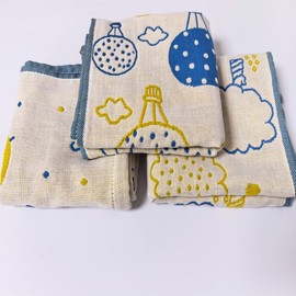 Gauze Face Towel, Set of 3, 9.8 x 19.7 inches (25 x 50 cm), Gauze Towel, Quick Drying, Fluorescent Dyes, 100% Cotton, Durable, Antibacterial, Odor Resistant, Cute, Women's, Fluffy, Soft, Gentle Touch