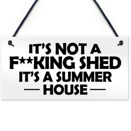 Funny Summerhouse Sign Joke Shed Sign Hanging Wall Door Plaque Home Sign Mum Dad Nan Grandad Gift