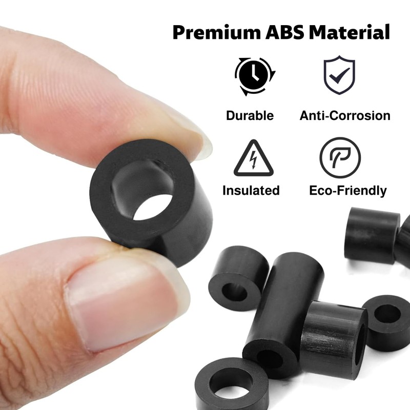 90pcs ABS Round Spacer Washer Assortment Kit, Insulation Column Standoff
