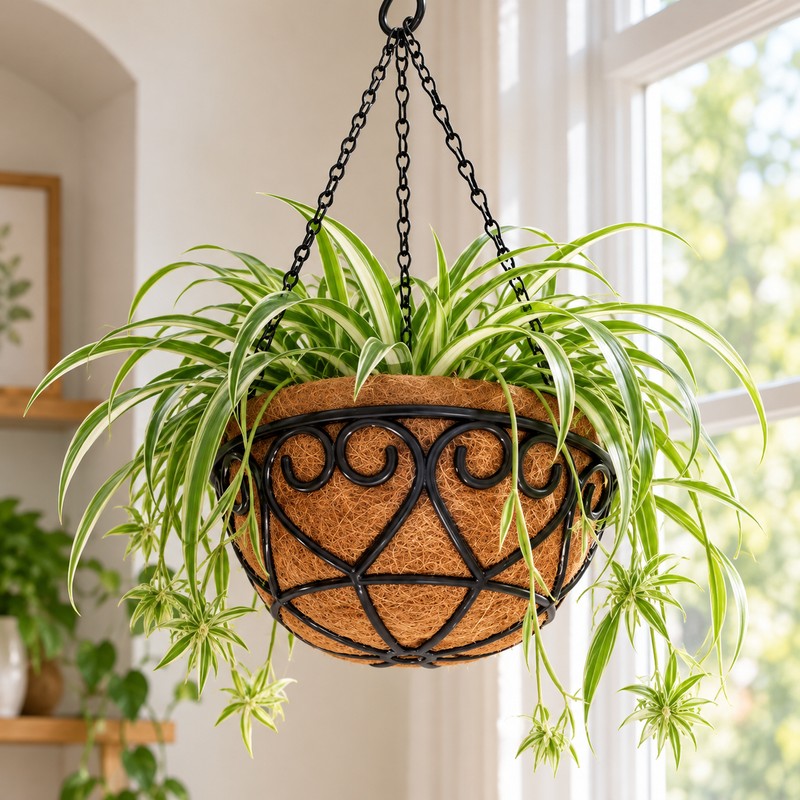 Coconut Brown Hanging Planter Basket for Indoor & Outdoor Plants