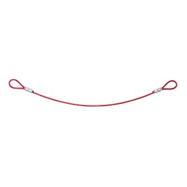 Brady Double Looped Lockout Cable - Plastic Coated Steel, 2' Cable, Red - 131063