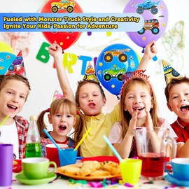 chengruiy 24 Sheets Monster Trucks Stickers for Kids, Ideal for Monster Truck Party Favors, Birthday Decorations, and Creative DIY Crafts