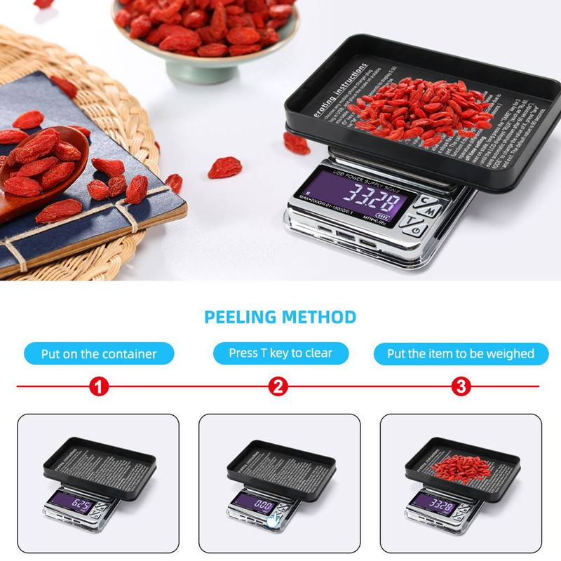 High Accuracy Digital Scale 600/0.01g LCD Display Waterproof USB Charging