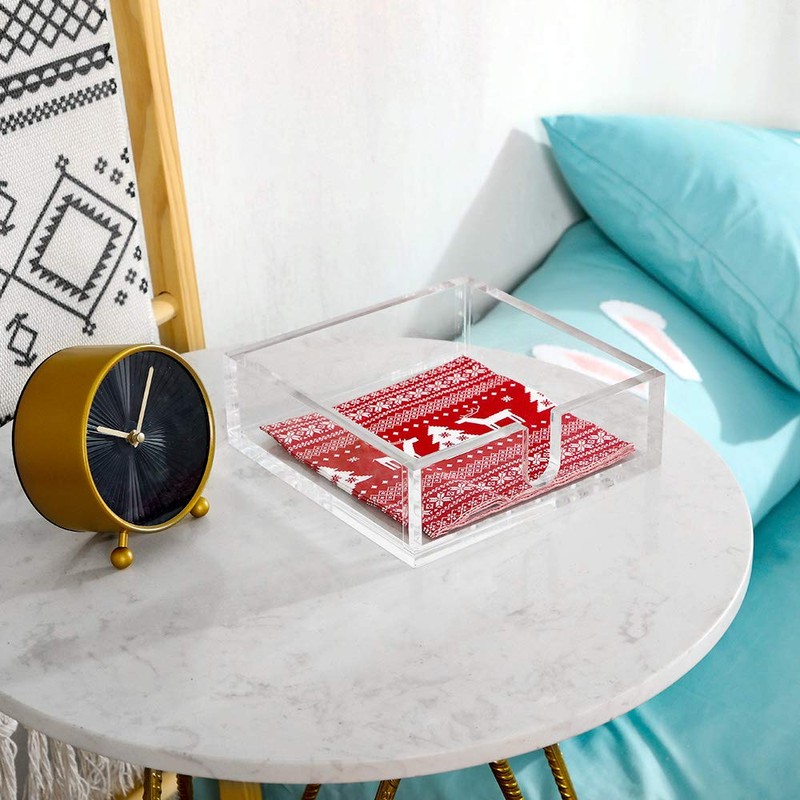 IEEK Acrylic Luncheon Napkin Holder,Decorative Napkin Tray for Dining Table