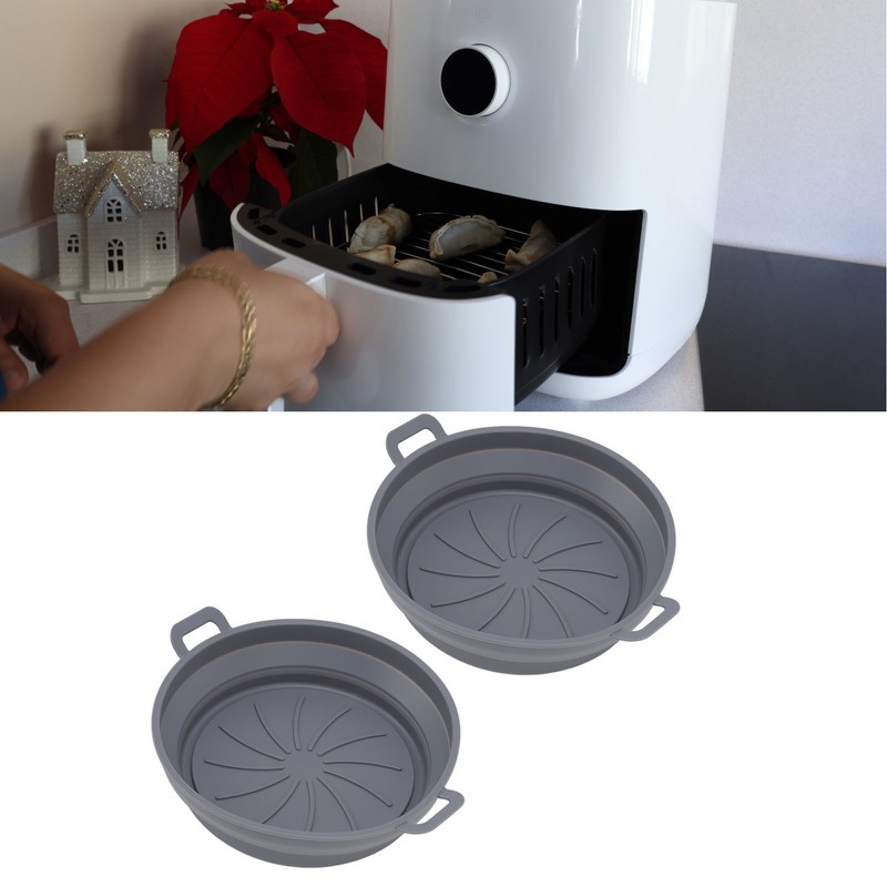 2 PCS Fryer Silicone Basket Nonstick Silicone Liners Fryer Pot