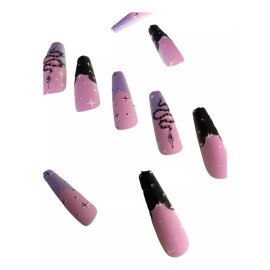 Atila Uñas Postizas Press On Adheribles 24 Tips Mate Vario Diseño