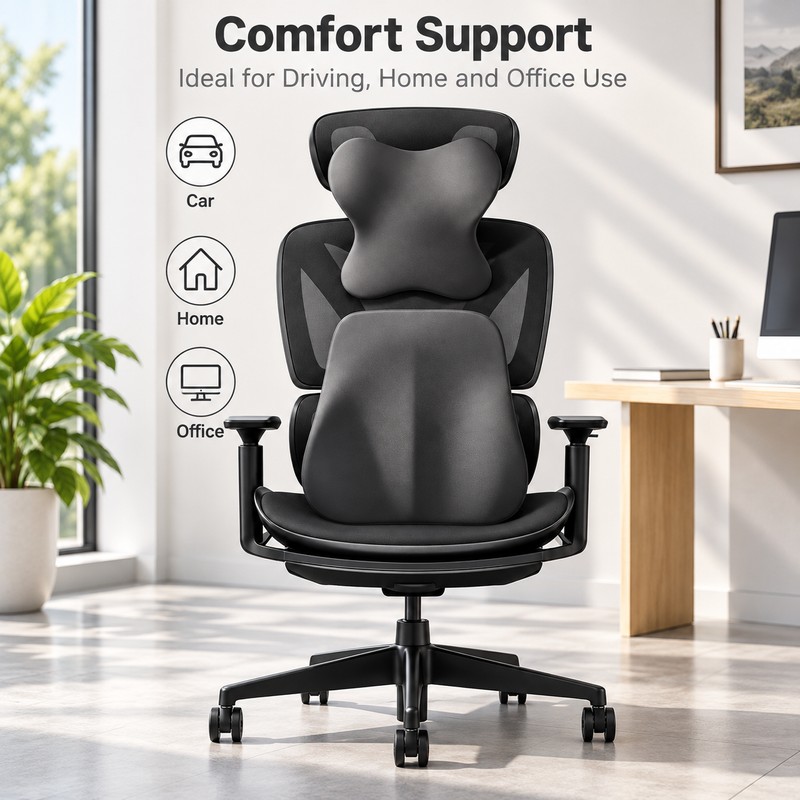 Premium Memory Foam Car Seat Cushion Set for Driving –