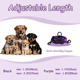 LEOSASA Double Dog Leash - 360°Swivel Tangle Free Splitter Attachment, 2 Dogs Multi-Functional Leashes, Dual Rope for Outdoor Walk Train Small Medium Large Two Pet, Purple