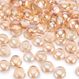 HAKACC 450 g Glass Nuggets Pink Decorative Glass Stones Mancala Stones Decorative Stones Children's Muggle Stones Mosaic Stones for Crafts 1.7 - 1.9 cm