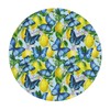 Famame Citrus Lemons Blue Butterfly Fitted Round Tablecloth Waterproof Table