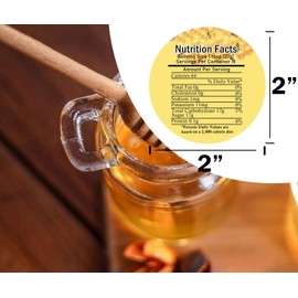 Honey Nutrition Labels Honey Nutrition Facts Calories Health Benefits Mason Jar Labels 2 Inch - Honey Nutrition Canning Label for Homemade Honey Jars Honey Containers 60 Pcs (Medium 1)