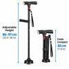 Adjustable Folding Walking Cane for Seniors – LED Light, SOS