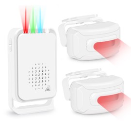 GREENCYCLE Motion Sensor Alarm Outdoor, Driveway Alarms Wireless Outside Weatherproof, Driveway Sensor Alarm Long Range, Home Security Alert System 17 Chimes 5 Volumes IP64 Waterproof, 1Alarm 2Sensors