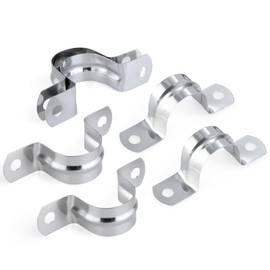 80 PCS 15/16 Inch, 304 Stainless Steel Extra Wide Pipe Clamps, Heavy-Duty Two Hole U-Bracket Conduit Clips for HVAC, Electrical, Plumbing, Secures Rigid Pipe/Tube on Wood/Metal/Concrete (25mm)