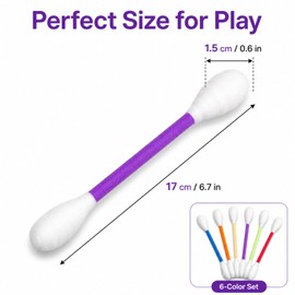 CIFOVALE 6 Pack Cat Q Tip Toys with Catnip, Giant Cotton Swab Cat Toy for Indoor Cats, Soft Interactive Kitty Toy for Kittens, Bored Cats, Exercise, Kicking, Chewing & Play