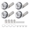 PATIKIL 1-1/8" Combination Cam Lock, 4 Pcs File Cabinet Locks