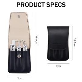6 Pcs Stainless Steel Nail Kit, Nail Clipper Set with Leather Case Unisex