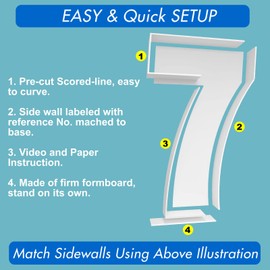 3FT Mosaic Balloon Frame Number 7 Pre-Cut Kit Foam Board DIY Craft Kit for Birthday Decoration