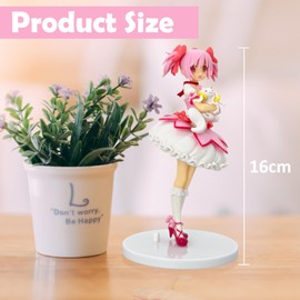 Fantasix 18cm Anime Figure Magic Pink Girl Figurine with White Base Cartoon Character Toy for Fans Collection Desktop Decoration