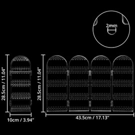 Kurtzy Foldable Acrylic Jewellery Organiser - Stores 120 Pairs of Earrings - 5 Tiers and 4 Panels of Storage for Ear Rings, Bracelets & Necklaces - Clear Transparent Display for Jewlery Storage