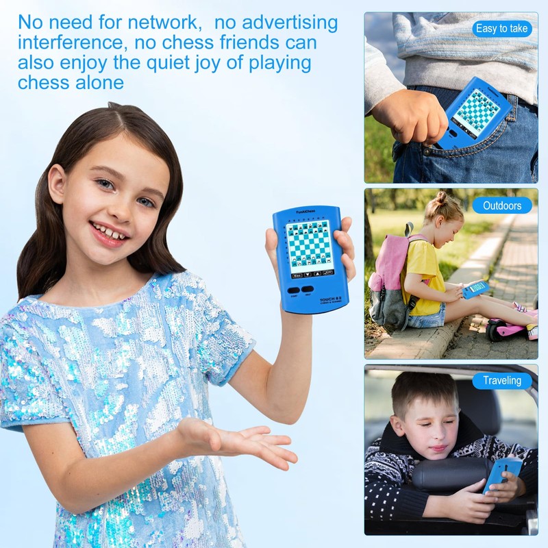 Handheld Electronic Chess Board,8-in-1 Chess Computer ,HD Touch Screen Chess