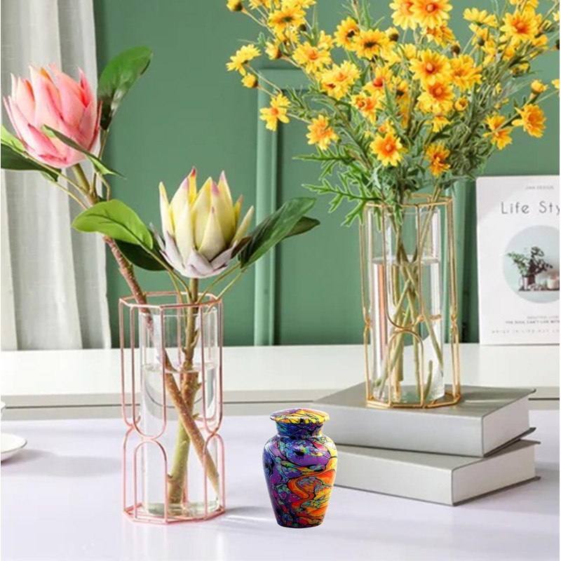 Modern Print Keepsake Urn - Colorful Mini Cremation Urn for