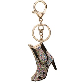QDDollars High Heel Boots Keychain for Women, Colorful High Heel Shoe Key Chain for Ladies, Cute High-Heeled Shoe Summer Keyring, Sparkling Rhinestone High Heel Shoe Keychain Accessories