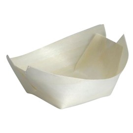 ABENA Gastro Disposable Bowls, Wooden Bamboo Boats | 100 Pack | 7cm x 5.5cm x 2.5cm | Bamboo Boats for Canapes and Small Desserts. Biodegradable and Compostable Eco-Labelled Option