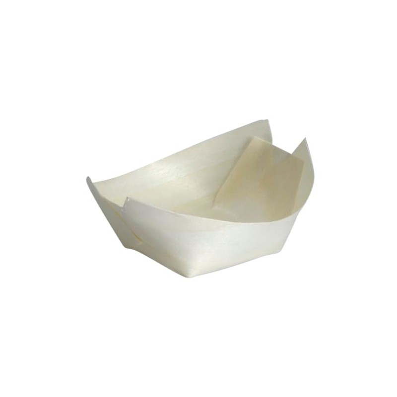 ABENA Gastro Disposable Bowls, Wooden Bamboo Boats | 100 Pack