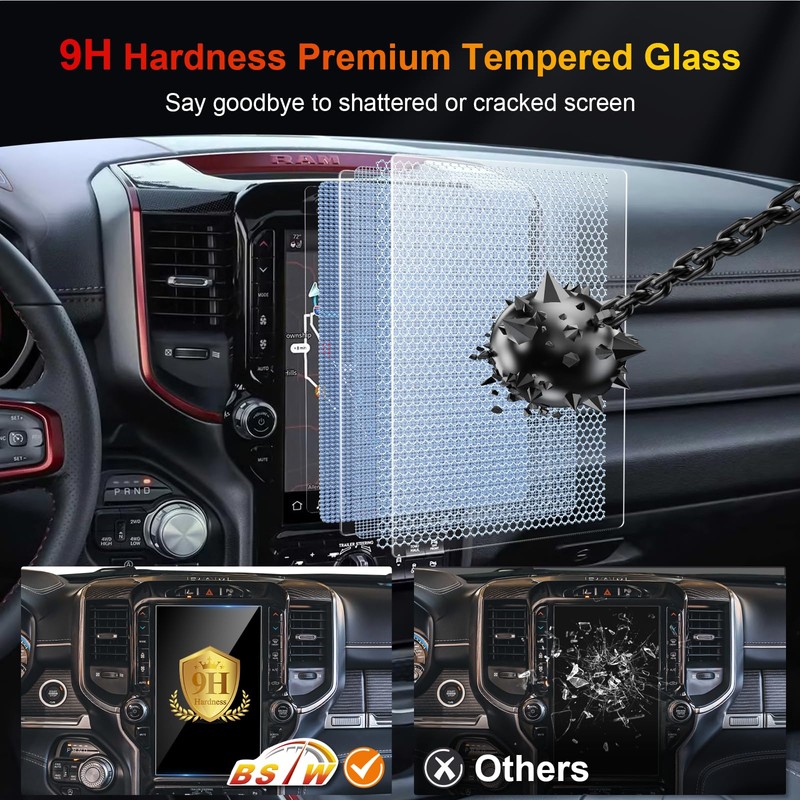 BSTW Ram 12 Inch Screen Protector for 2019-2025 Dodge Ram