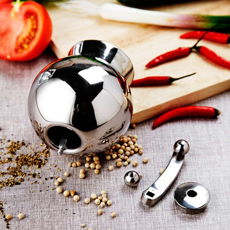 Portable Stainless Steel Pepper Mill Spice Grinder Household Kitchen Tool