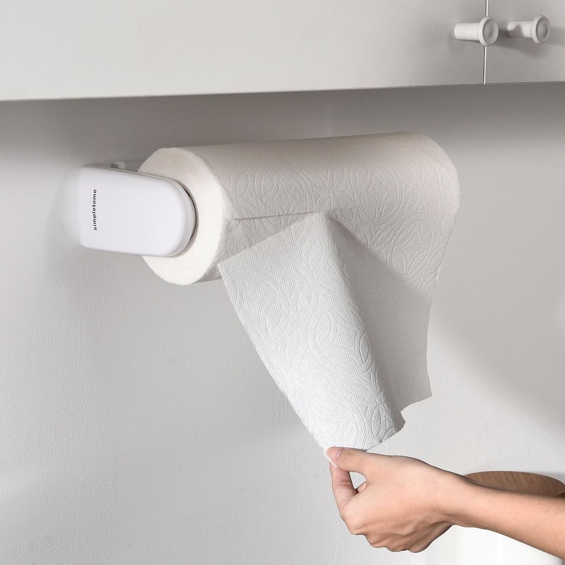 simpletome Kitchen Roll Holder One Hand Pull Adaptive Tension Arm